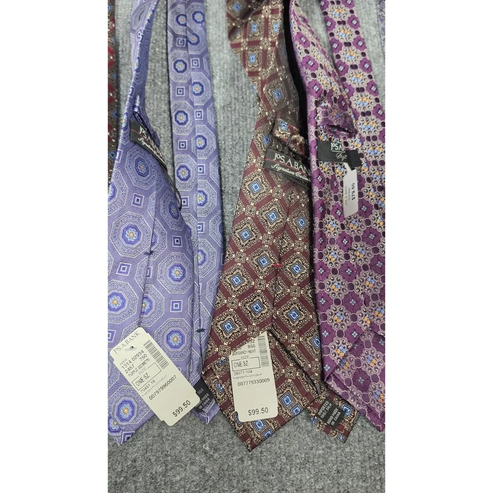 Jos A‎ Bank Signature Collection Tie Lot 7 NWT 100% Silk Paisley Geometric